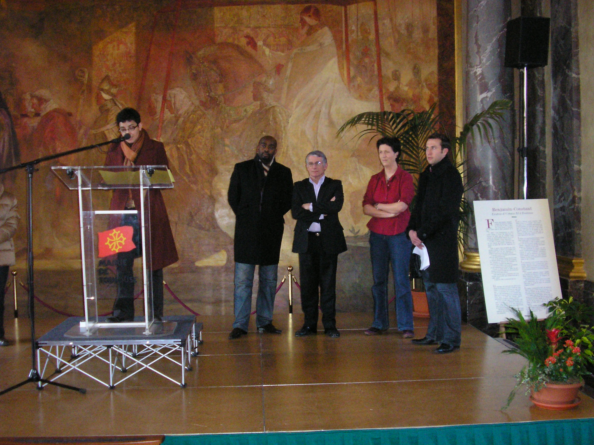 Le Président de AEC Toulouse Alexandre Paris, Le Maire de Toulouse Pierre Cohen avec ces adjoints Marie-Christine Lafforgue; Saliha Mimar;...